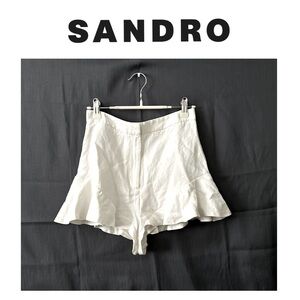 SANDRO white ruffle shorts